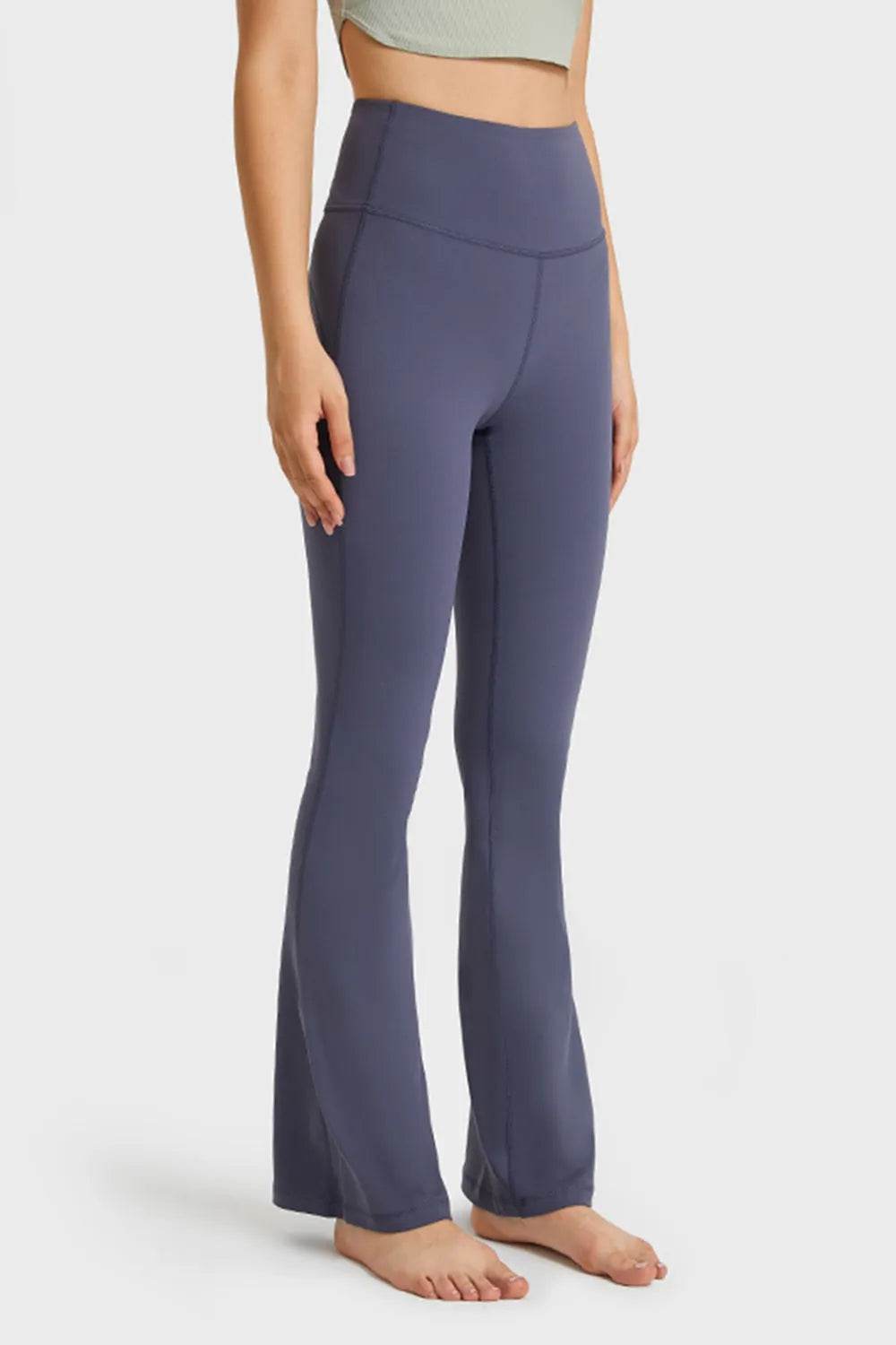 Millennia Elastic Waist Flare Yoga Pants - Bona Fide Fashion