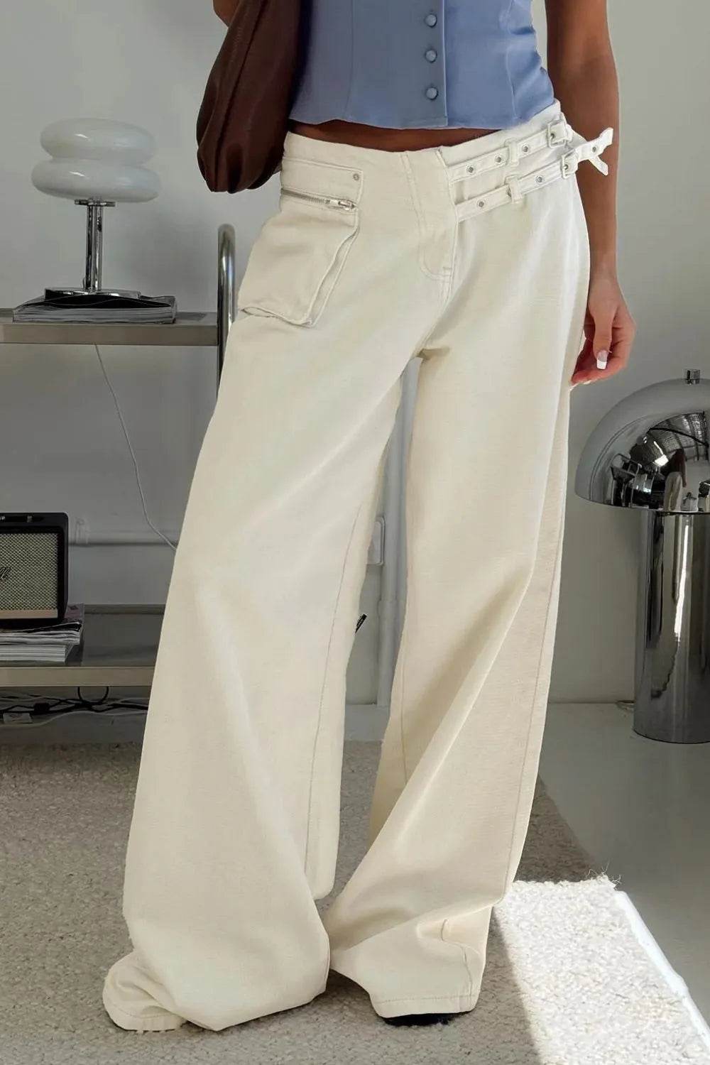 Wide Leg Jeans with Pockets - Bona Fide Fashion