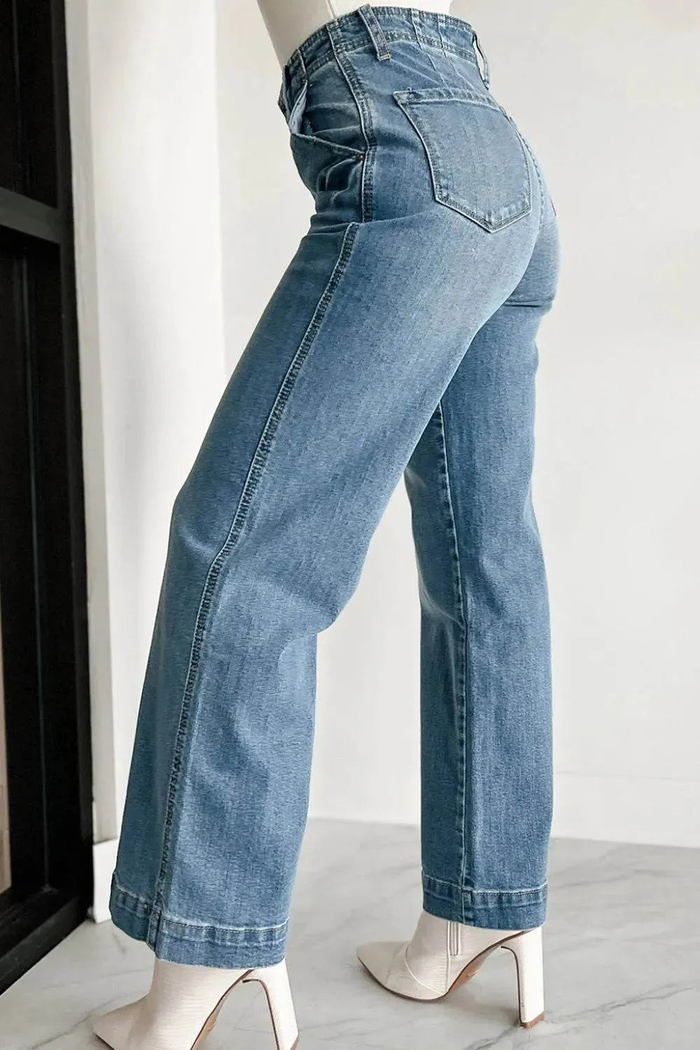 Button Fly High Waist Jeans - Bona Fide Fashion