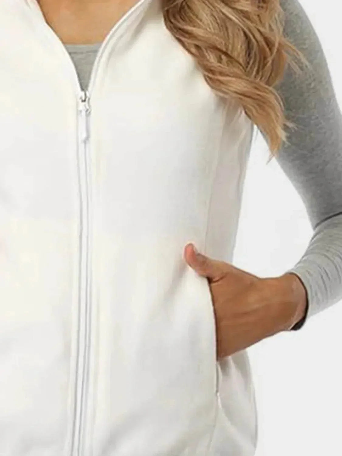 Zip Up Turtleneck Vest with Pockets - Bona Fide Fashion