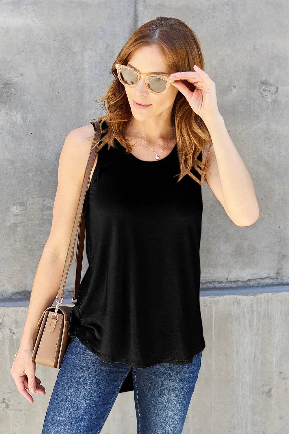 Basic Bae Bamboo Full Size Round Neck Tank - Bona Fide Fashion