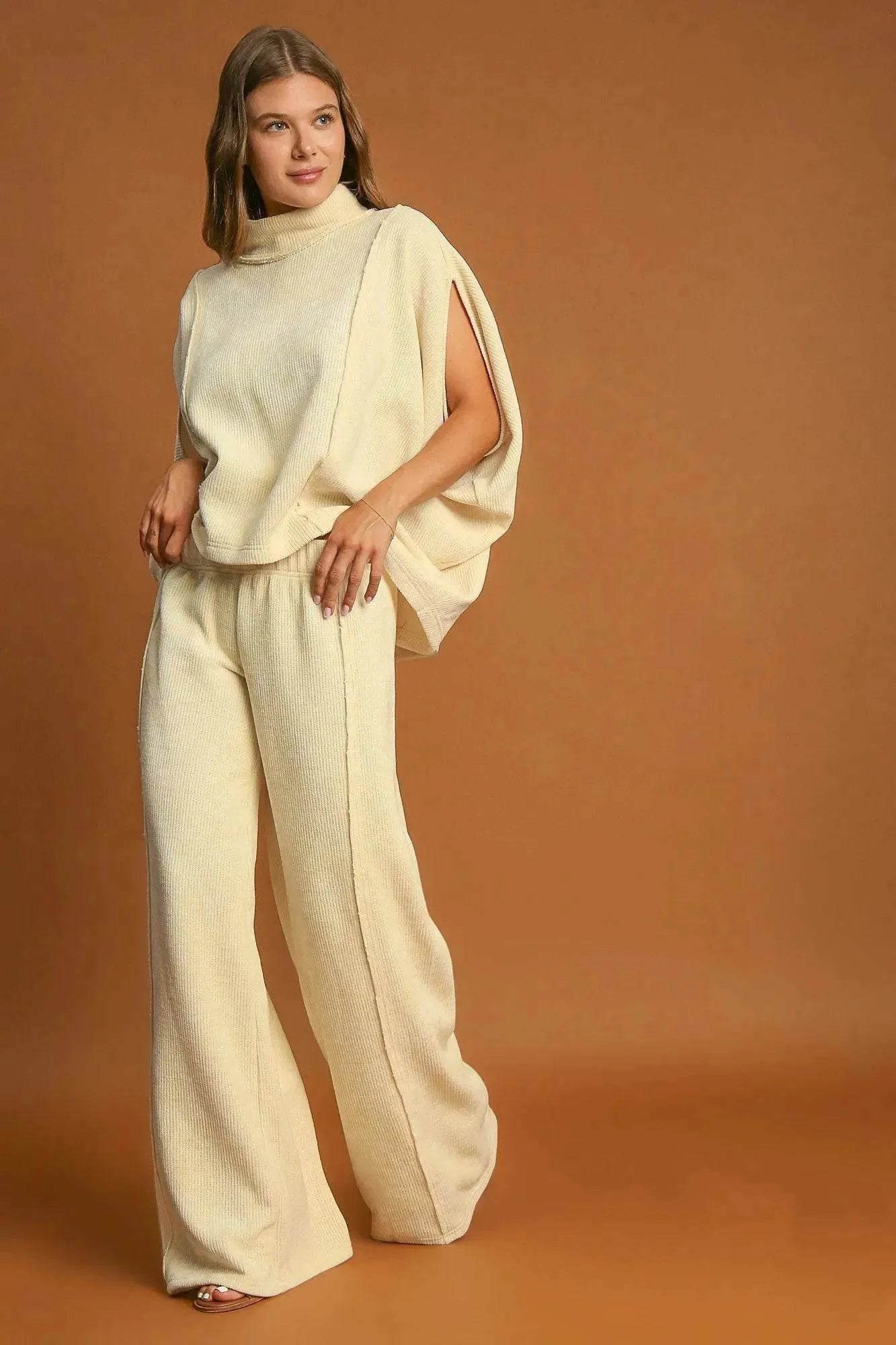 Umgee Solid Color Mock Neck Short Sleeve Top - Bona Fide Fashion