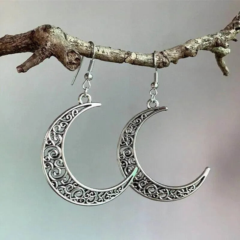 Alloy Cutout Moon Earrings - Bona Fide Fashion