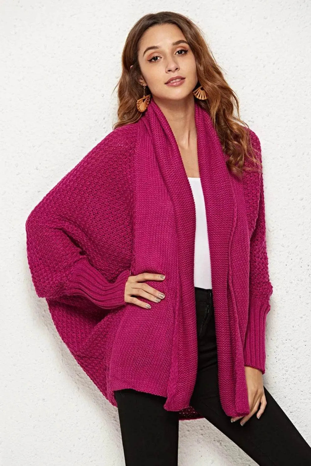 Angel Wings Open Front Batwing Sleeve Cardigan - Bona Fide Fashion
