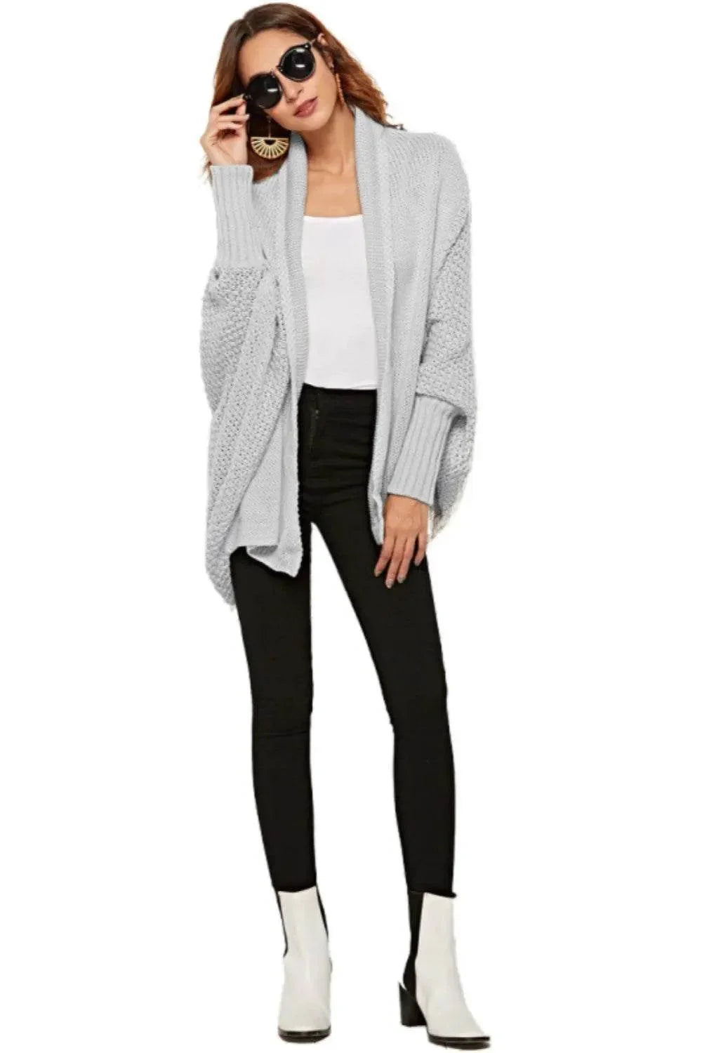 Angel Wings Open Front Batwing Sleeve Cardigan - Bona Fide Fashion