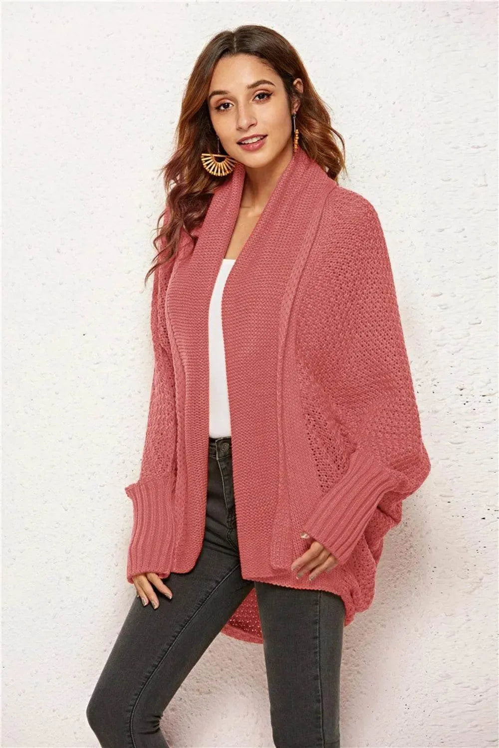 Angel Wings Open Front Batwing Sleeve Cardigan - Bona Fide Fashion