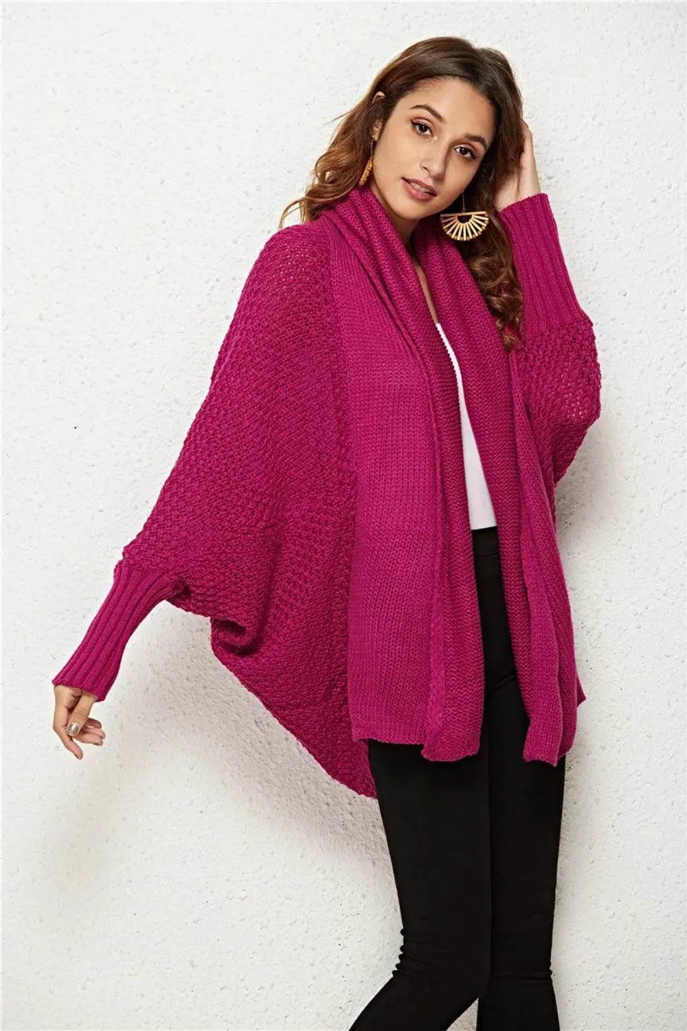 Angel Wings Open Front Batwing Sleeve Cardigan - Bona Fide Fashion