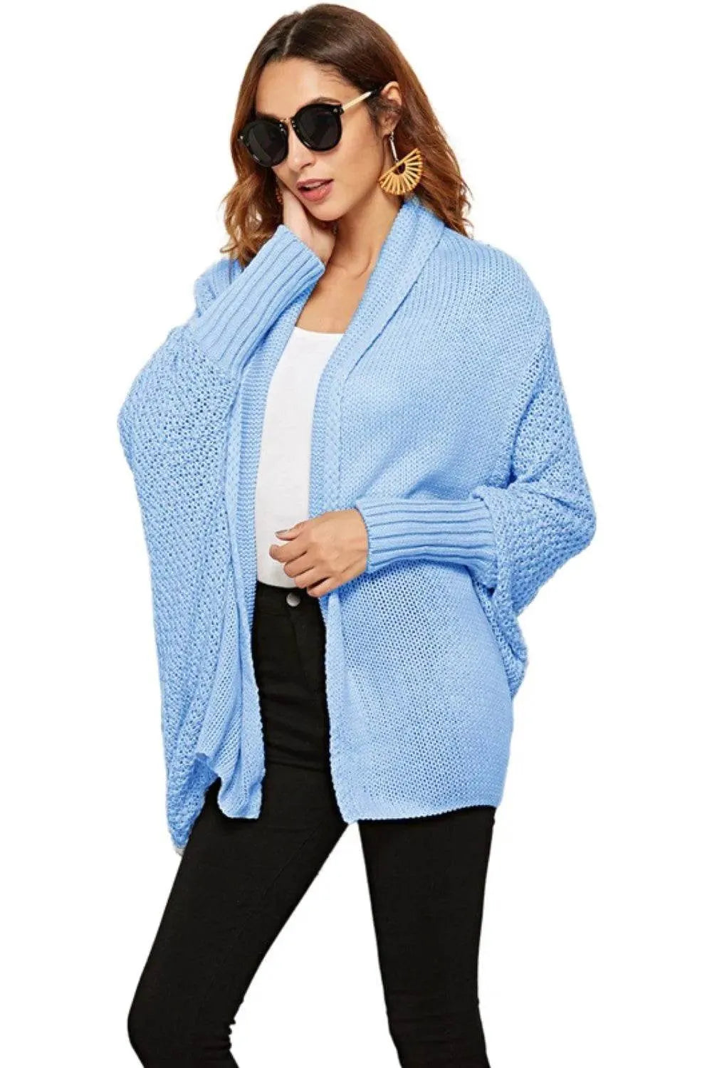 Angel Wings Open Front Batwing Sleeve Cardigan - Bona Fide Fashion