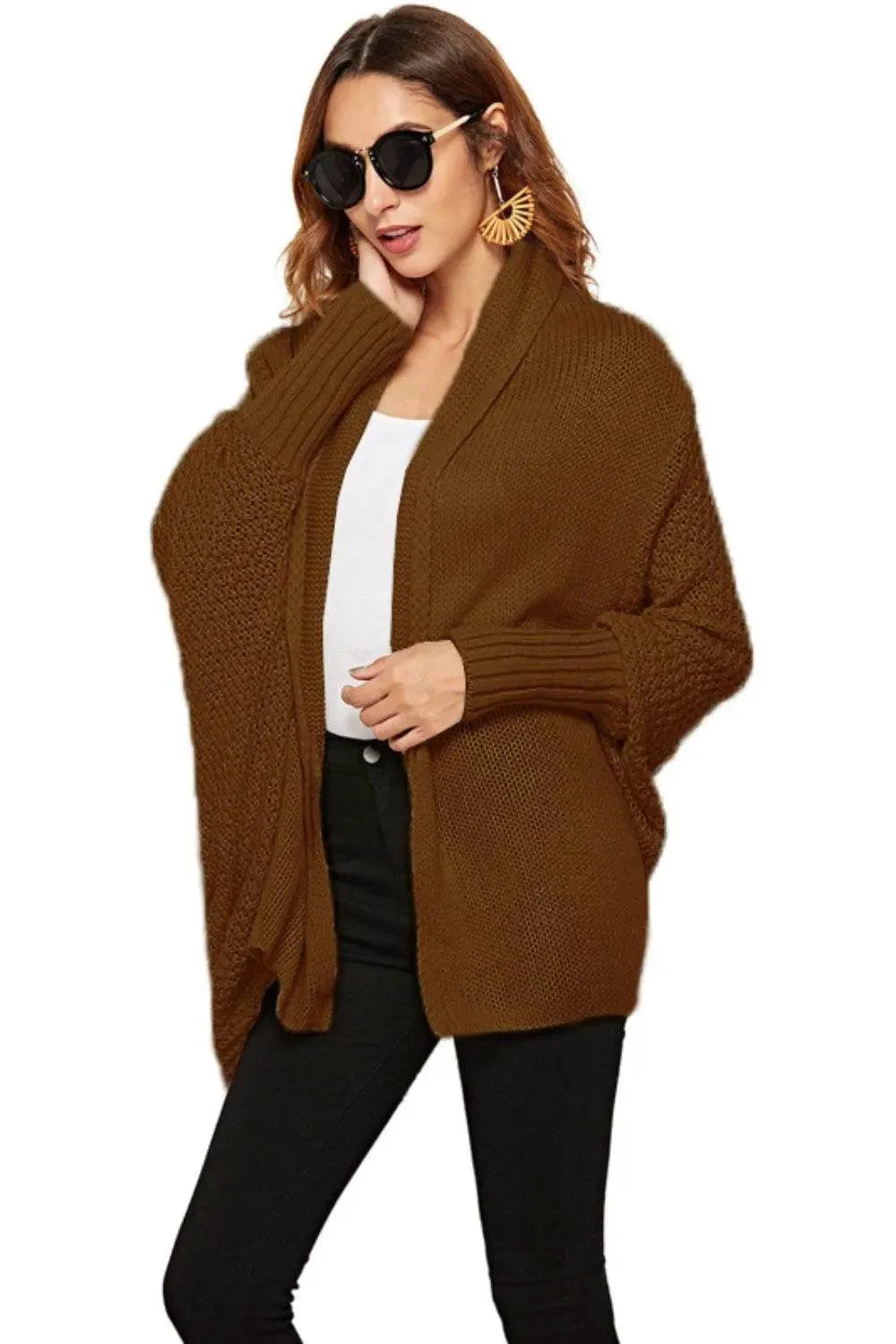 Angel Wings Open Front Batwing Sleeve Cardigan - Bona Fide Fashion