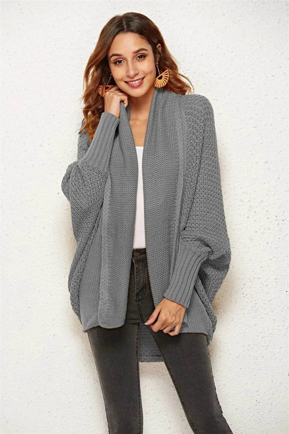 Angel Wings Open Front Batwing Sleeve Cardigan - Bona Fide Fashion