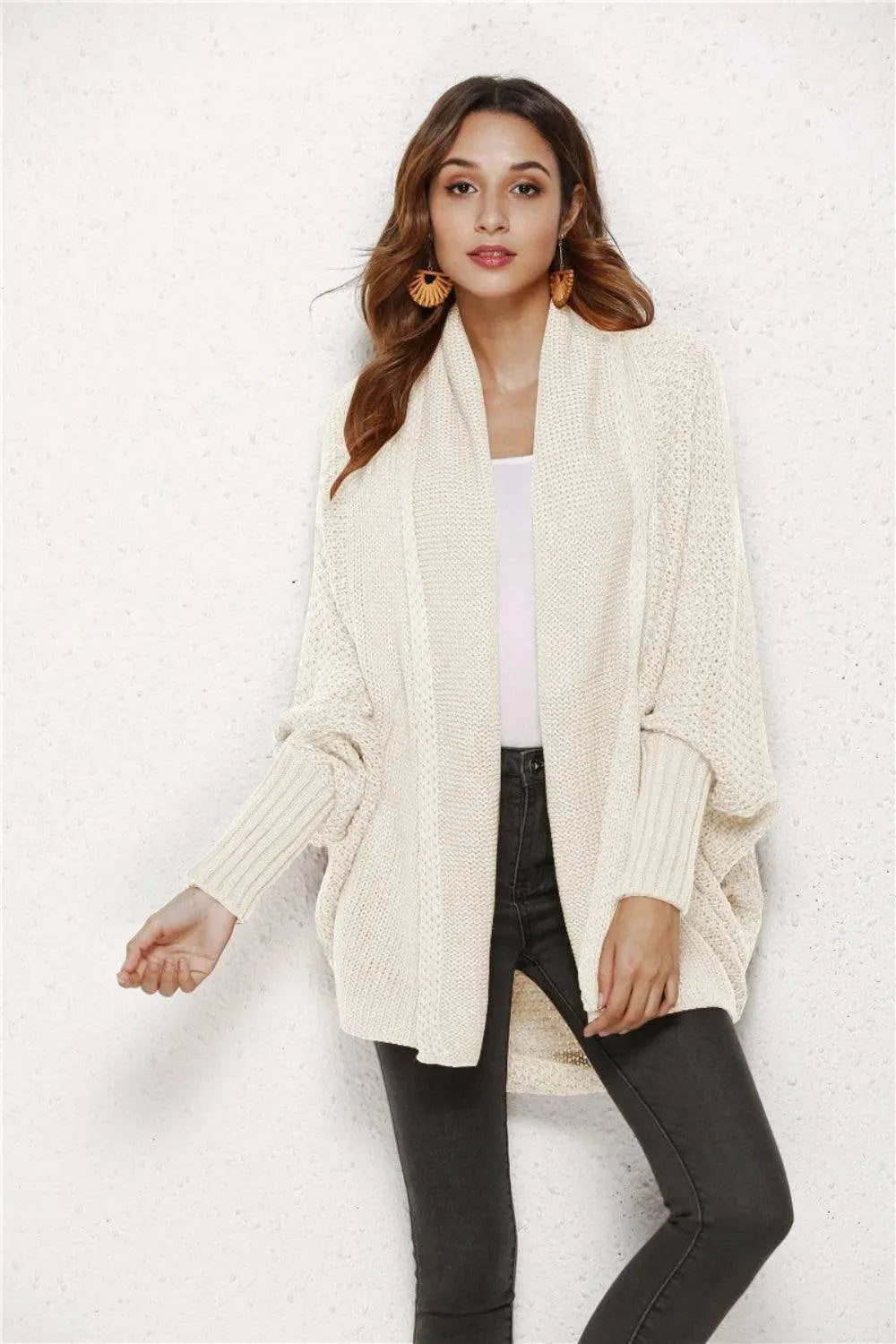 Angel Wings Open Front Batwing Sleeve Cardigan - Bona Fide Fashion