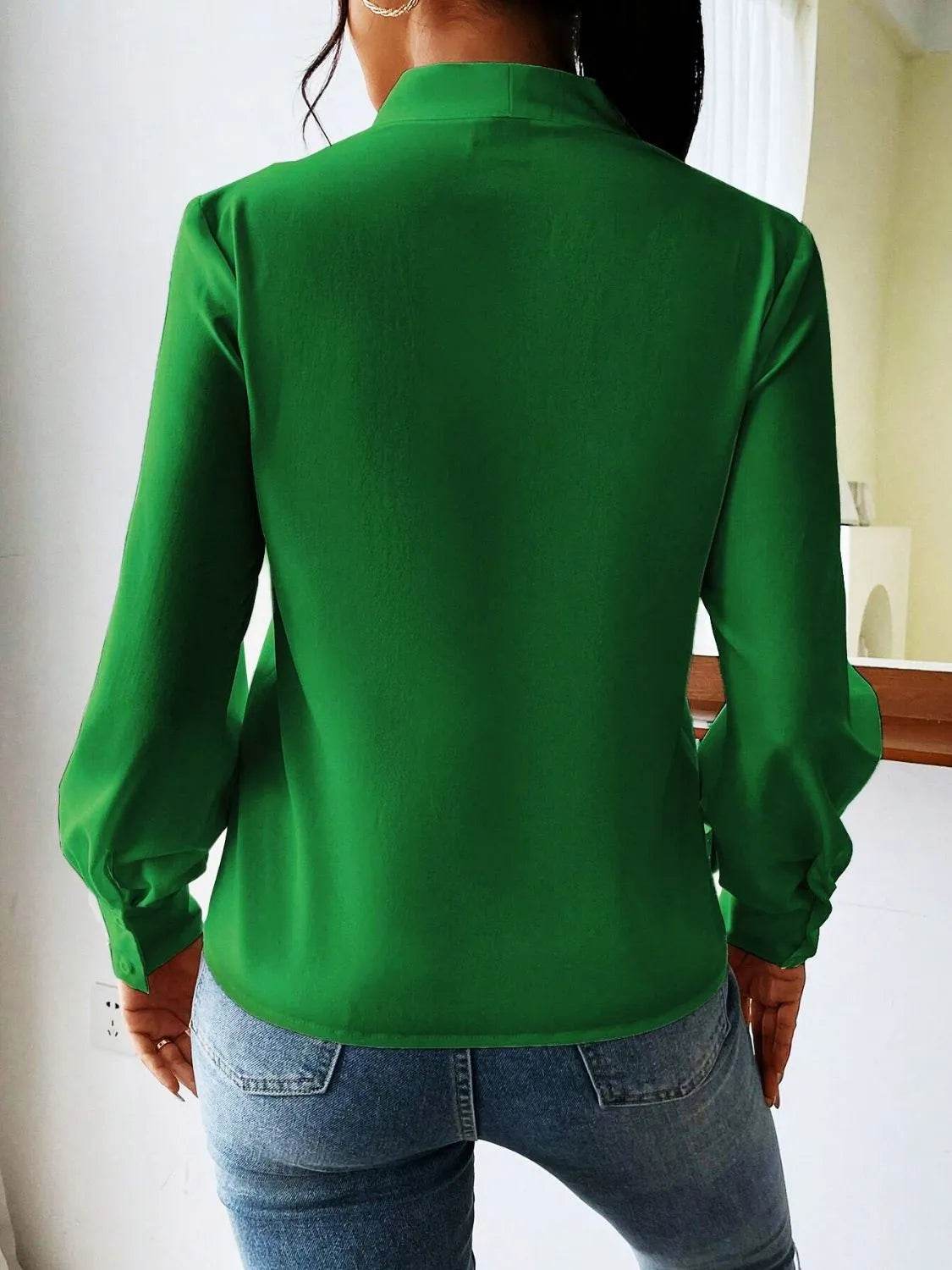V Neck Long Sleeve Top - Bona Fide Fashion