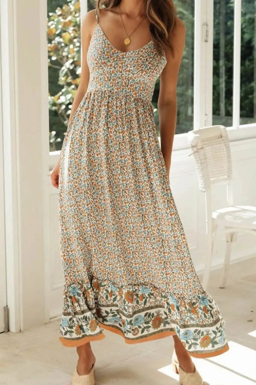 Printed Maxi Cami Dress - Bona Fide Fashion