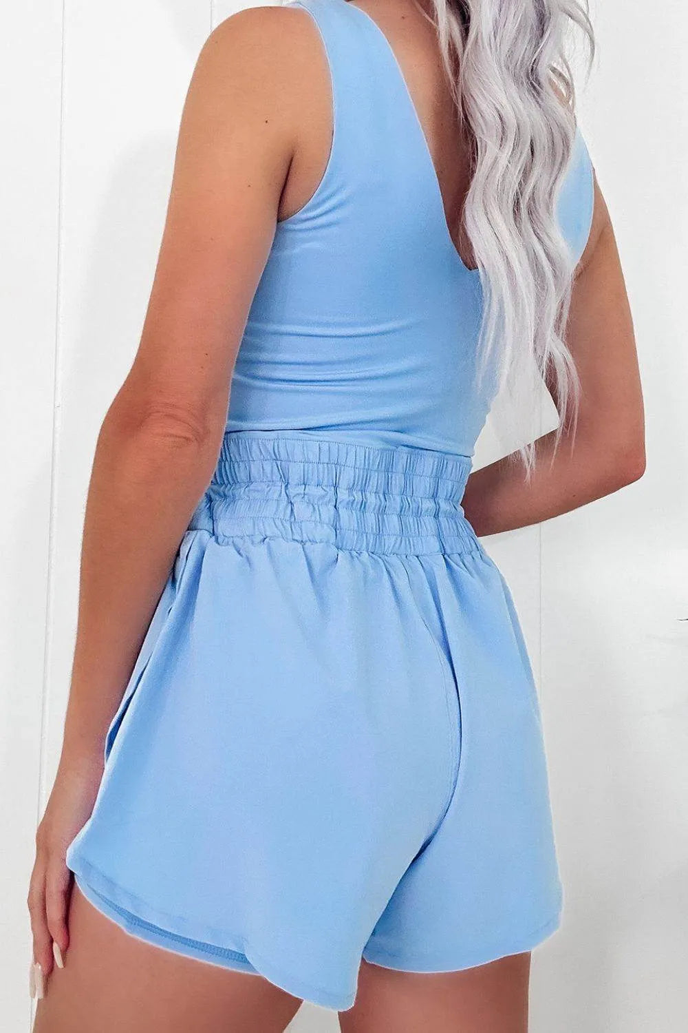 Drawstring Waist Scoop Neck Romper - Bona Fide Fashion