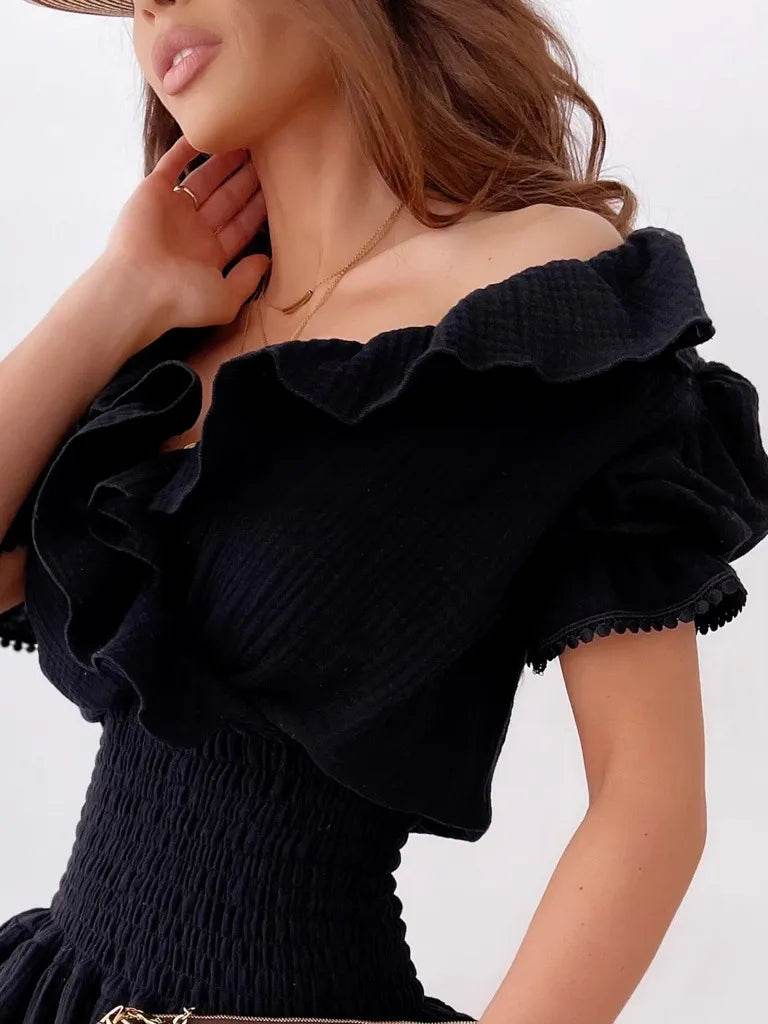 Ruffled Smocked Layered Mini Dress - Bona Fide Fashion