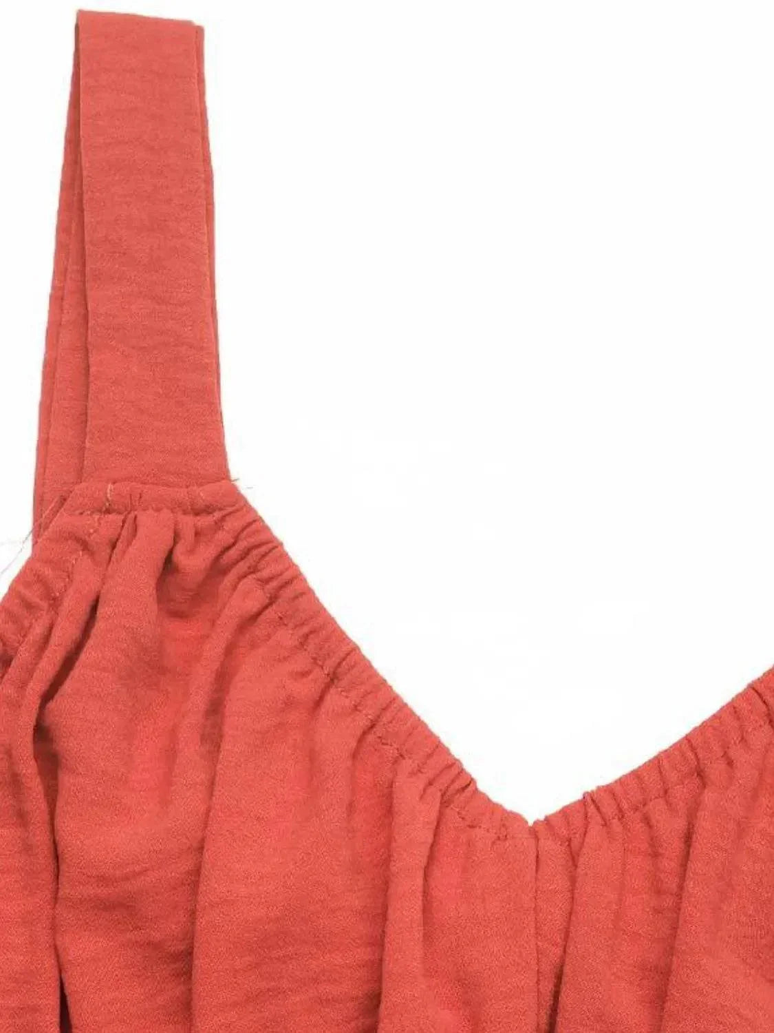 V-Neck Wide Strap Midi Cami Dress - Bona Fide Fashion