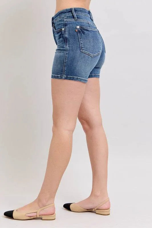 Judy Blue Full Size High Waist Denim Shorts Plus Size - Bona Fide Fashion