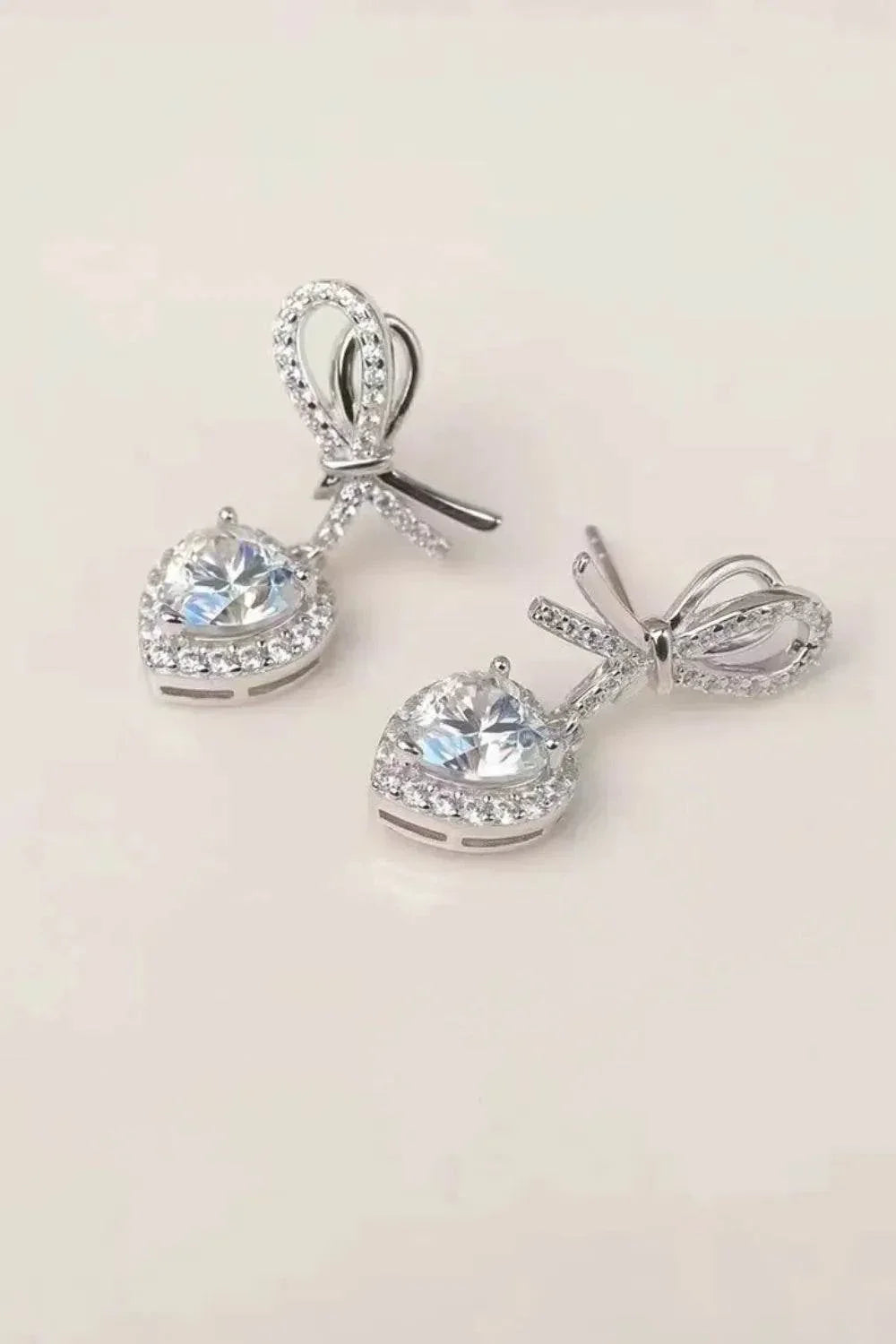2 Carat Moissanite 925 Sterling Silver Heart Earrings - Bona Fide Fashion