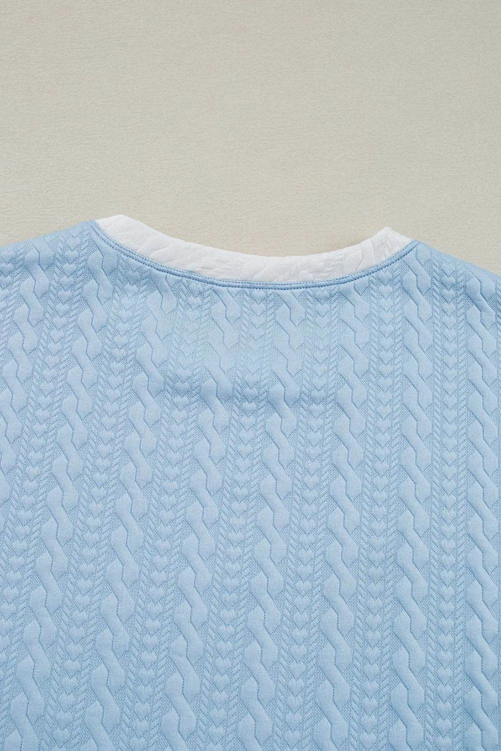 Textured Contrast Edge Top and High Waist Pants Set – Chic 2-Piece Outfit for Women - Bona Fide Fashion