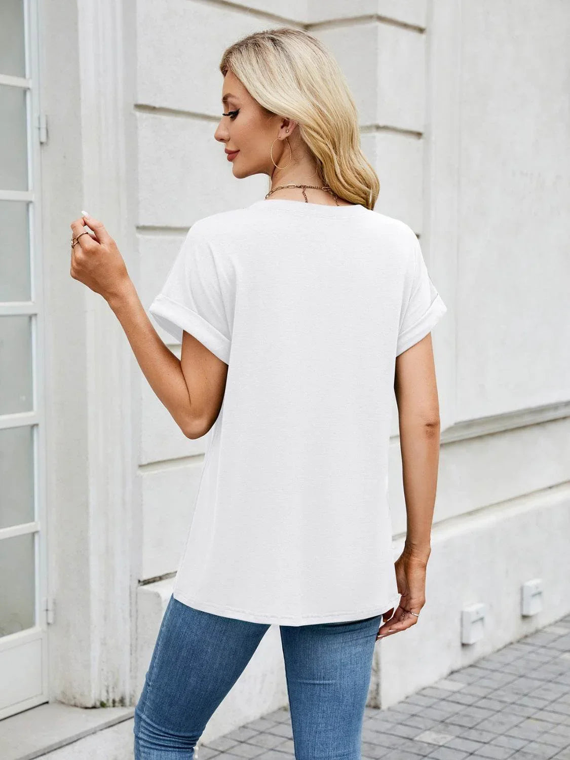 Florira Round Neck Short Sleeve T-Shirt - Bona Fide Fashion