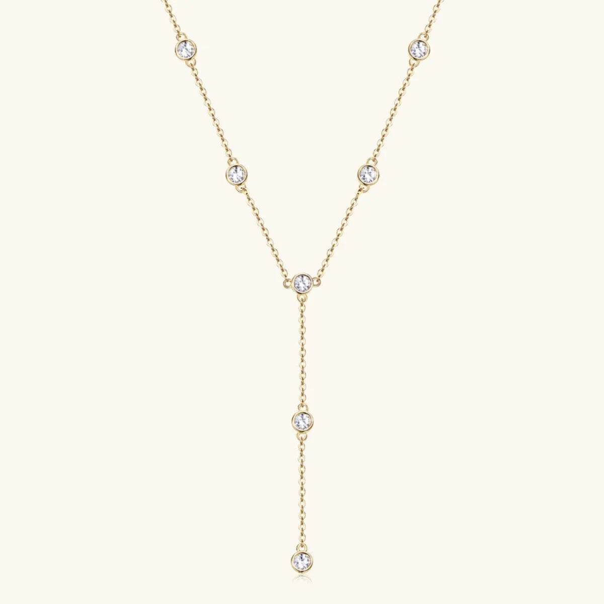 1.1 Carat Moissanite Sterling Silver Necklace - Gold -Silver - 18K - Bona Fide Fashion