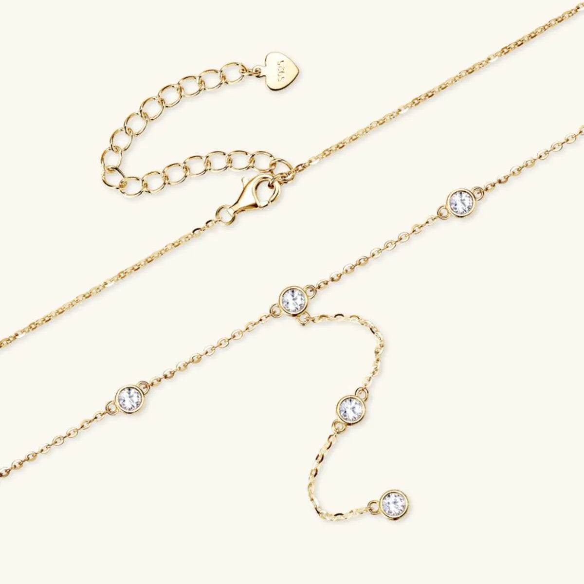 1.1 Carat Moissanite Sterling Silver Necklace - Gold -Silver - 18K - Bona Fide Fashion