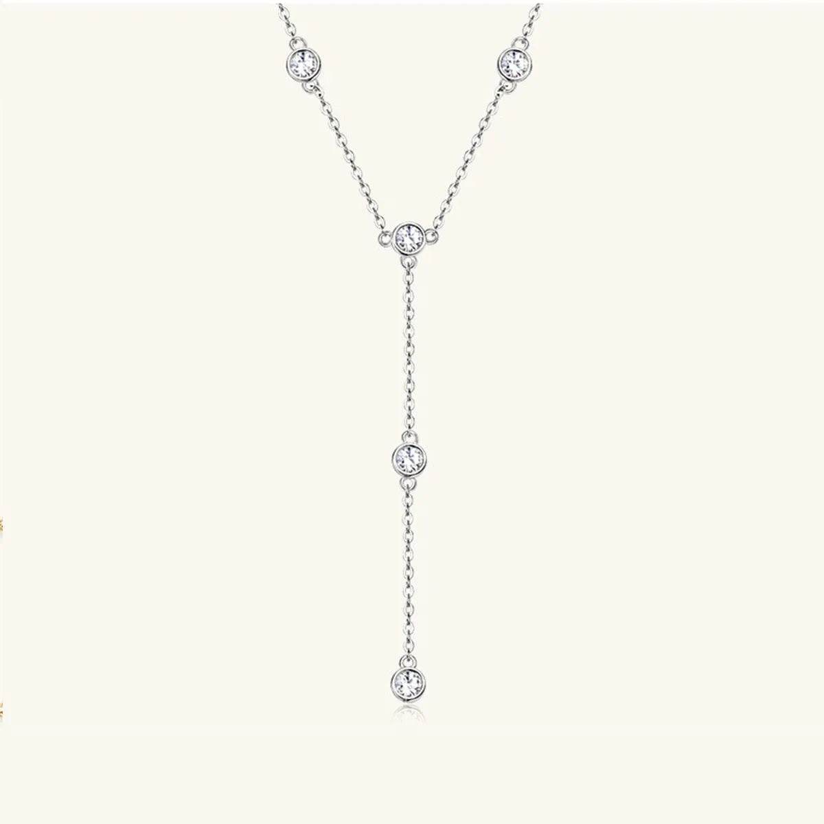 1.1 Carat Moissanite Sterling Silver Necklace - Gold -Silver - 18K - Bona Fide Fashion