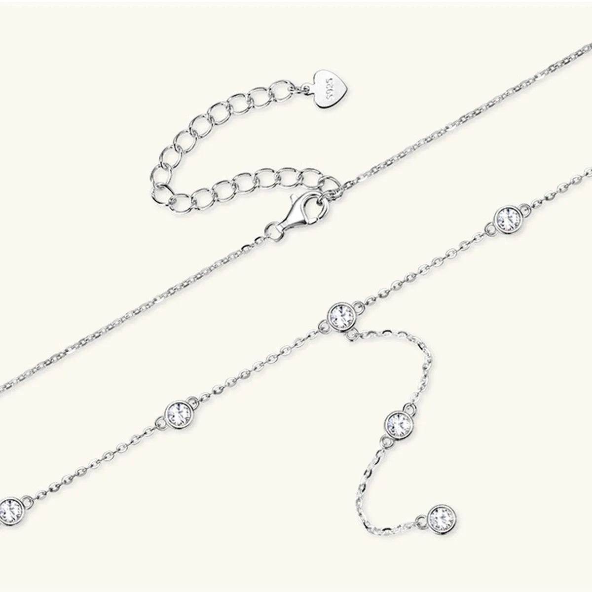 1.1 Carat Moissanite Sterling Silver Necklace - Gold -Silver - 18K - Bona Fide Fashion
