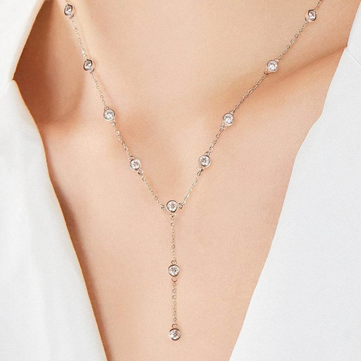 1.1 Carat Moissanite Sterling Silver Necklace - Gold -Silver - 18K - Bona Fide Fashion