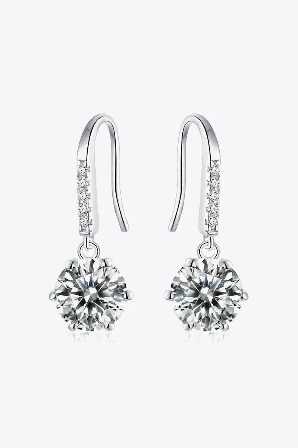 6-Prong Moissanite Drop Earrings – Timeless Sparkle & Shine | Bona Fide Fashion - Bona Fide Fashion