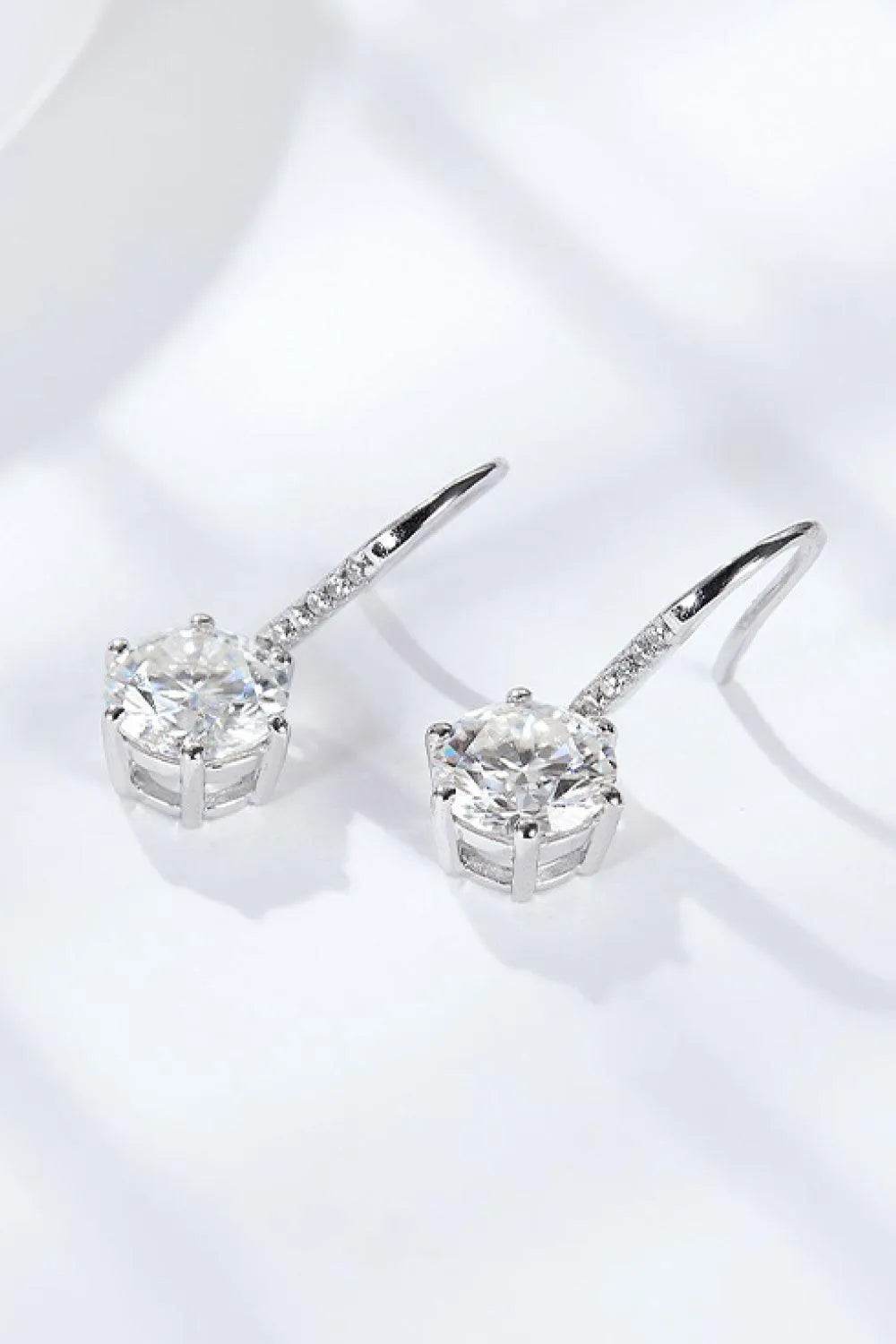 6-Prong Moissanite Drop Earrings – Timeless Sparkle & Shine | Bona Fide Fashion - Bona Fide Fashion