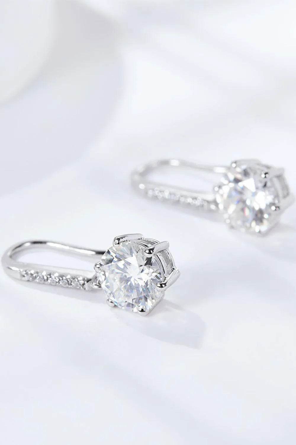 6-Prong Moissanite Drop Earrings – Timeless Sparkle & Shine | Bona Fide Fashion - Bona Fide Fashion