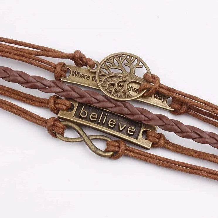 Alloy & PU Leather Rope Bracelet – Bold, Modern Style | Bona Fide Fashion - Bona Fide Fashion