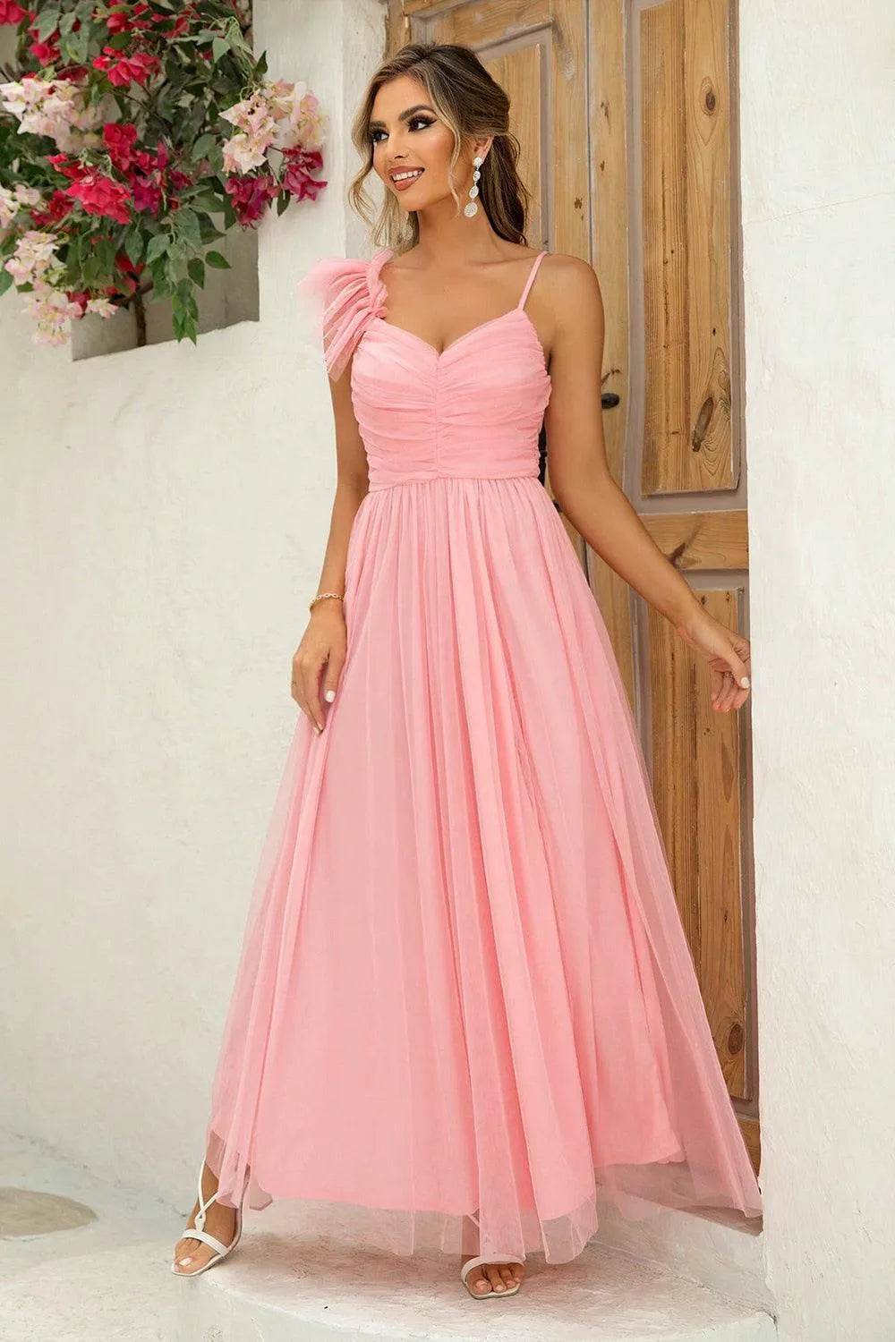 Asymmetrical Ruched Slit Dress – Bold, Flattering Fit | Bona Fide Fashion - Bona Fide Fashion