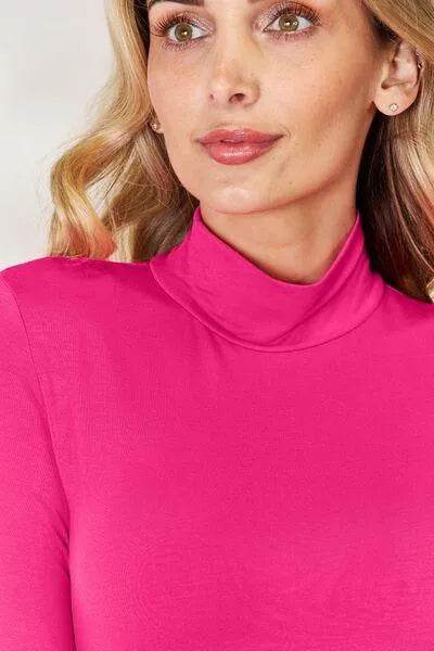 Full Size Mock Neck Long Sleeve Bodysuit – Sleek & Stretchy Fit | Bona Fide Fashion - Bona Fide Fashion