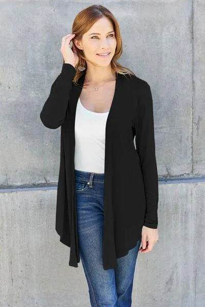 Full Size Open Front Long Sleeve Cardigan – Layered Comfort & Style | Bona Fide Fashion - Bona Fide Fashion