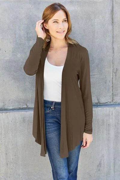 Full Size Open Front Long Sleeve Cardigan – Layered Comfort & Style | Bona Fide Fashion - Bona Fide Fashion