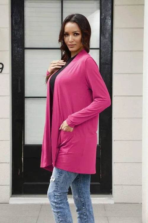 Full Size Open Front Cardigan with Pockets – Cozy Everyday Layer | Bona Fide Fashion - Bona Fide Fashion
