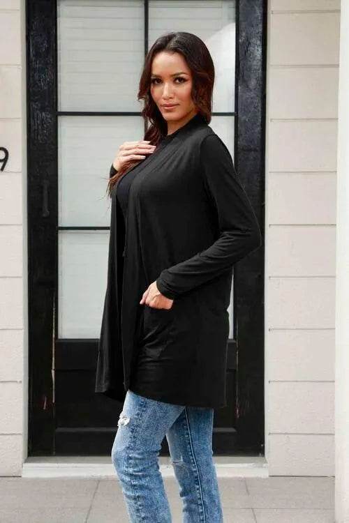 Full Size Open Front Cardigan with Pockets – Cozy Everyday Layer | Bona Fide Fashion - Bona Fide Fashion