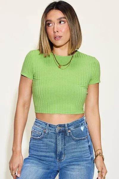 Full Size Ribbed Round Neck T-Shirt – Comfy Short Sleeve Essential | Bona Fide Fashion - Bona Fide Fashion