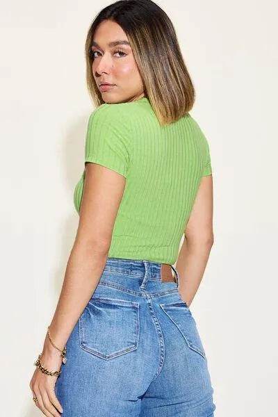 Full Size Ribbed Round Neck T-Shirt – Comfy Short Sleeve Essential | Bona Fide Fashion - Bona Fide Fashion