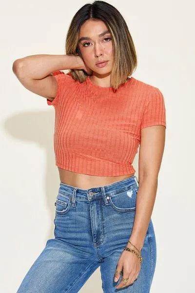 Full Size Ribbed Round Neck T-Shirt – Comfy Short Sleeve Essential | Bona Fide Fashion - Bona Fide Fashion