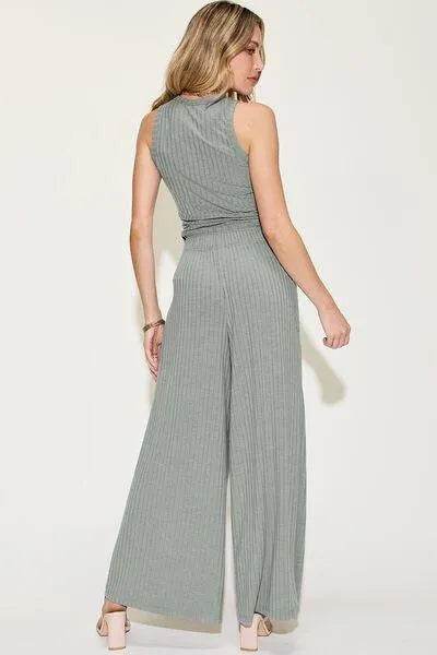Full Size Ribbed Tank & Wide-Leg Pants Set – Effortless Lounge Look | Bona Fide Fashion - Bona Fide Fashion