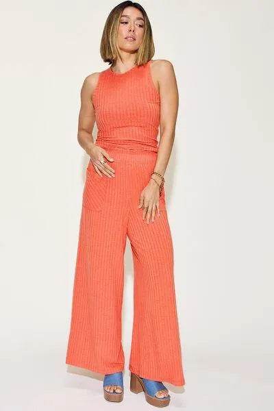 Full Size Ribbed Tank & Wide-Leg Pants Set – Effortless Lounge Look | Bona Fide Fashion - Bona Fide Fashion