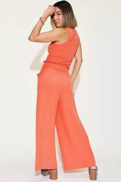 Full Size Ribbed Tank & Wide-Leg Pants Set – Effortless Lounge Look | Bona Fide Fashion - Bona Fide Fashion