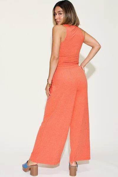Full Size Ribbed Tank & Wide-Leg Pants Set – Effortless Lounge Look | Bona Fide Fashion - Bona Fide Fashion