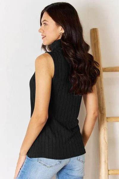 Full Size Ribbed Turtleneck Tank – Chic & Versatile Layer | Bona Fide Fashion - Bona Fide Fashion