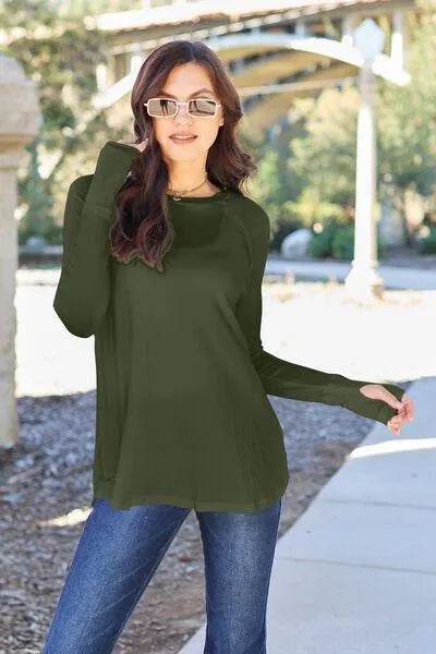 Full Size Round Neck Long Sleeve T-Shirt – Soft, Everyday Essential | Bona Fide Fashion - Bona Fide Fashion
