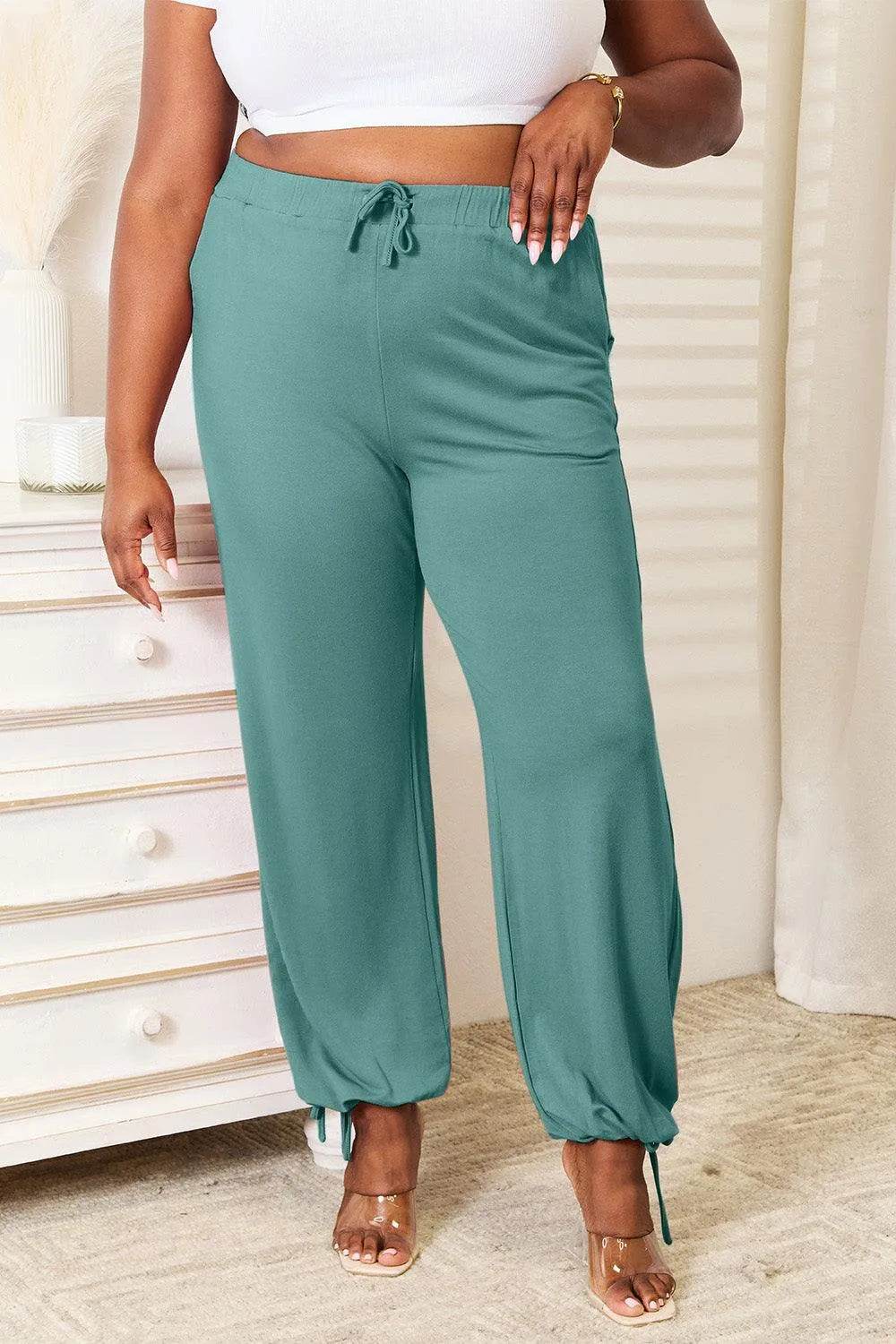 Full Size Soft Rayon Drawstring Pants with Pockets – Relaxed Everyday Fit | Bona Fide Fashion - Bona Fide Fashion