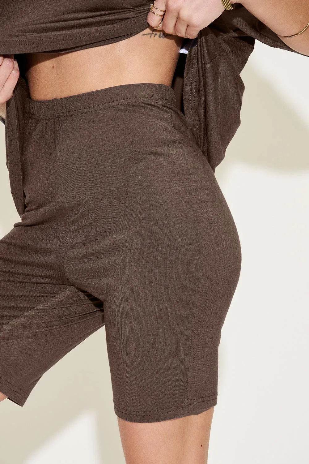 Full Size V-Neck Drop Shoulder T-Shirt & Shorts Set – Laid-Back Lounge Look | Bona Fide Fashion - Bona Fide Fashion